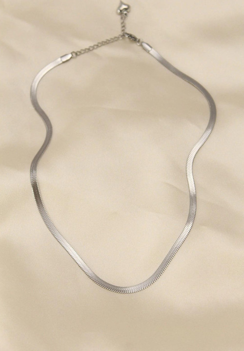 316L Çelik Silver Renk 45 cm İtalyan Zincir Model Kadın Kolye