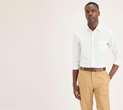 SLIM ORIGINAL SHIRT UNDYED LINEN Erkek Beyaz Gömlek - A1114