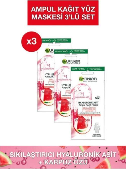 Hyaluronik Asit Sıkılaştırıcı Ampul Kağıt Maske 3'lü Set