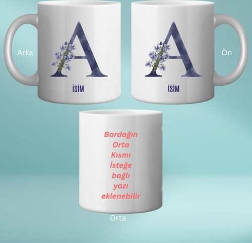 A Harfli Kupa Bardak - Model A1-01