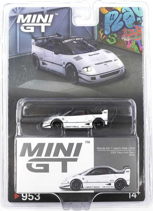 1:64 Mazda AZ-1 Liberty Walk LB40 White 2024 Tokyo Auto Salon Diecast Model Araba
