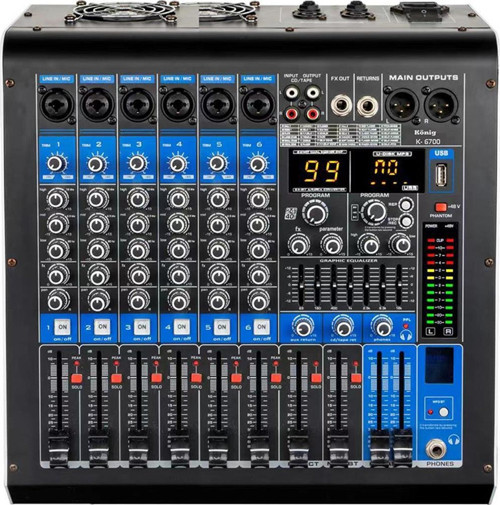 KA-6700 2X350 Watt Bluetooth Kanal Power Mixer