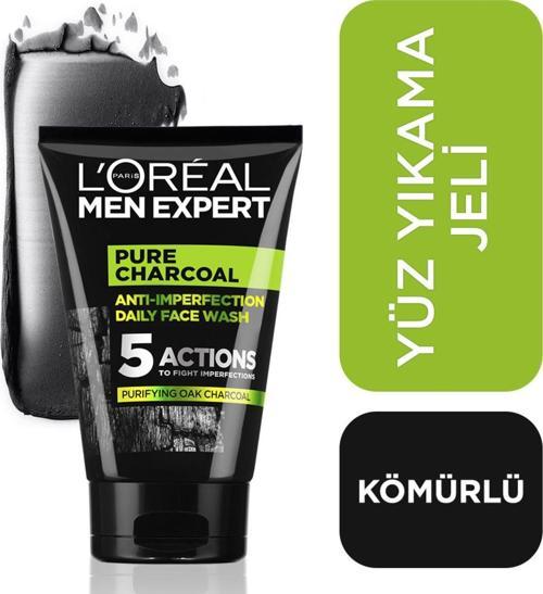 Men Expert Pure Charcoal Cilt Problemlerine Karşı Savaşan Yüz Yıkama Jeli 100 ml