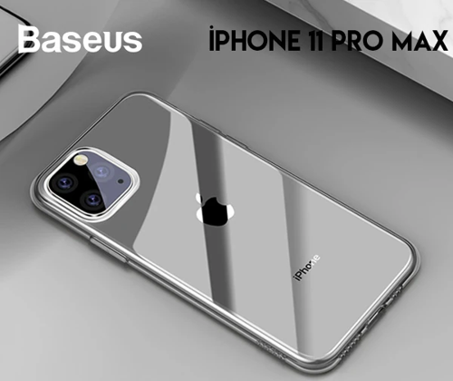 Baseus Simplicity Series iPhone 11 Pro Max 6.5 Kılıf Şeffaf Gel Silikon Kılıf-(5775)