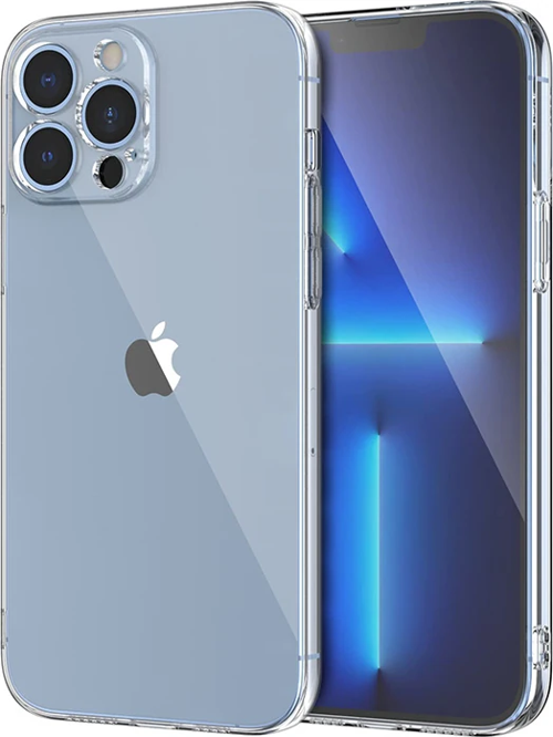 Ally Space iPhone 13 Pro 6.1inç Kamera Korumalı Premium Silikon Şeffaf Kılıf-(5775)