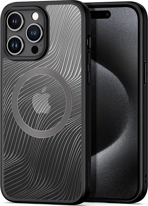 Dux Ducis iPhone 15 Pro Max Aimo Series MagSafe Premium Buzlu Sert PC-TPU Kılıf-(5775)