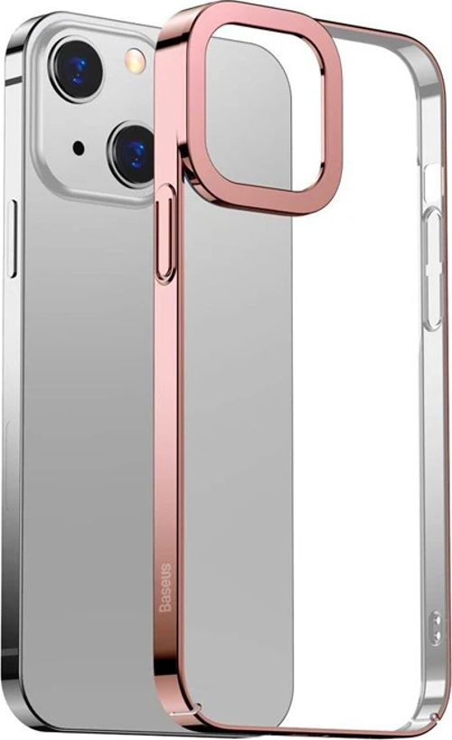Baseus Glitter iPhone 13 6.1inç Kılıf Renkli Kenar Şeffaf Silikon-(5775)