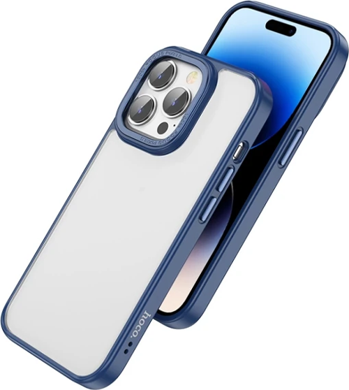 Hoco iPhone 14 Pro Golden Shield Frosted Silikon Telefon Kılıfı-(5775)