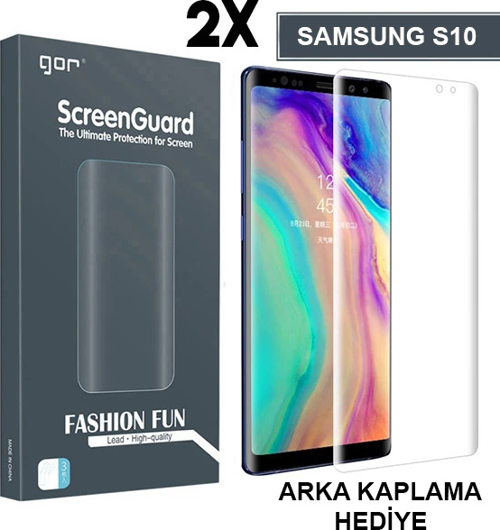 Gor Sm Galaxy S10 3d Kavisli Darbe Emici Full Ekran Koruyucu 2 Adet Set-(5775)