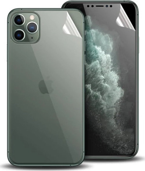 İPhone 11 Pro Max 6.7 Film Ön Arka Full Koruyucu Membran Nano Hidrojel Koruyucu Set-(5775)