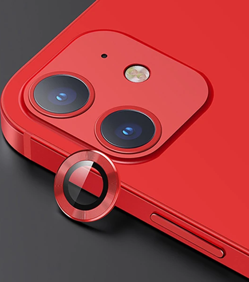 USAMS İPhone 12 - 12 Mini 3D Metal Çerçeveli Kamera Lens Koruyucu-(5775)