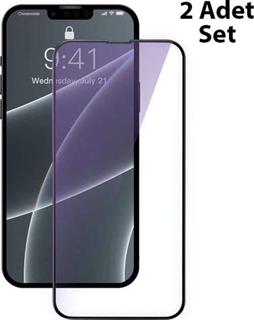 Baseus iPhone 13 Pro Max 0.3mm Full Çerçeve Cam Ekran Koruyucu 2 Adet Set-(5775)