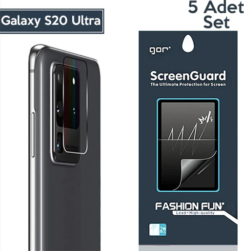 GOR Samsung Galaxy S20 Ultra Kamera Lens Koruyucu 5 Adet-(5775)