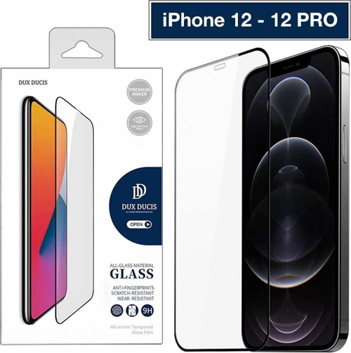 Dux Ducis iPhone 12 - 12 Pro 6.1inç Tempered Cam Ekran Koruyucu 10D Full Kaplama-(5775)