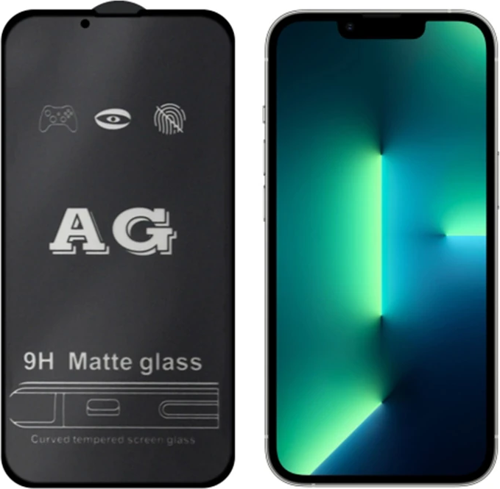 ALLY İPhone 13 Pro Max 6.7inç Full Glue Matte Tempered Cam Ekran Koruyucu-(5775)