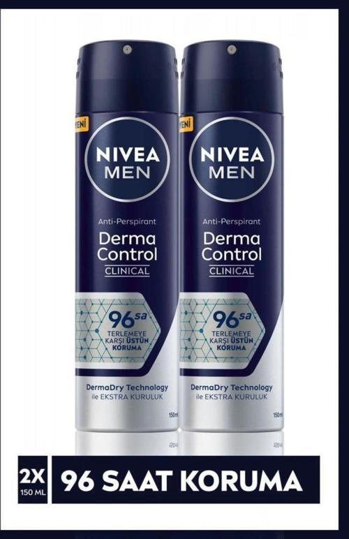 Men Derma Control Clinical Erkek Sprey Deodorant 150ml,96 Saat Üstün Koruma X2 Adet