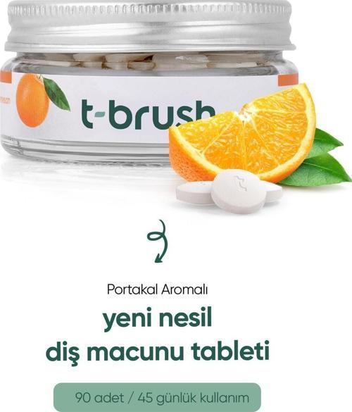 Portakallı Doğal Diş Macunu Tableti - Florürlü - Glutensiz - Vegan - 90 Tablet