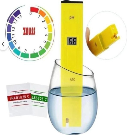 Dijital Ph Metre 0.01 Hassasiyetinde Su Sıvı Akvaryum Ph Ölçer Pil Kap 2 Adet Çözelti