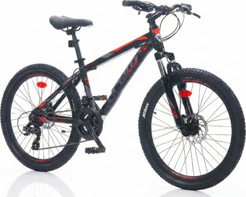 Felix 2.2 - 24 Jant 14'' Kadro Dağ Bisikleti Mekanik Disk - Siyah Kırmızı / Gri