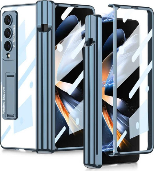 Galaxy Z Fold 4 Kılıf Zore Kıpta Standlı Kalem Bölmeli Kılıf