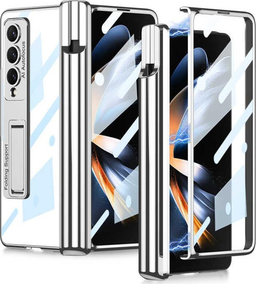 Galaxy Z Fold 4 Kılıf Zore Kıpta Standlı Kalem Bölmeli Kılıf