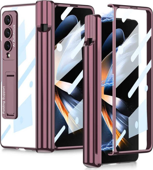 Galaxy Z Fold 4 Kılıf Zore Kıpta Standlı Kalem Bölmeli Kılıf