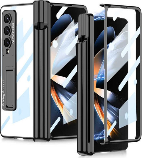 Galaxy Z Fold 4 Kılıf Zore Kıpta Standlı Kalem Bölmeli Kılıf