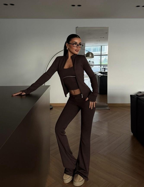 YAKE STORE Kahverengi Clevny Takım ATE-4144