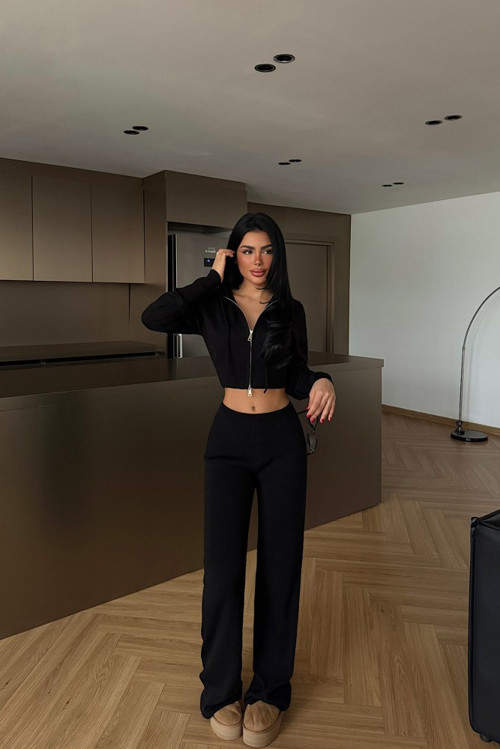 YAKE STORE Siyah Vinicia Triko Takım ATE-4329