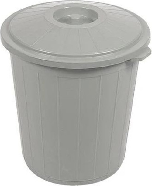 BİL-003 Kapaklı Gri Çöp Kovası 90 Lt