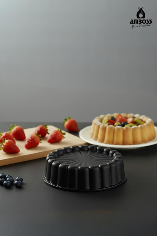Ametist 26 cm Döküm Tart Kalıbı ( Siyah )