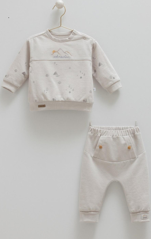 COOL MOUNTAIN PANTOLON CEPLİ ALT ÜST TAKIM - TKE2021 - Gri - 18 - 24 Ay Gri