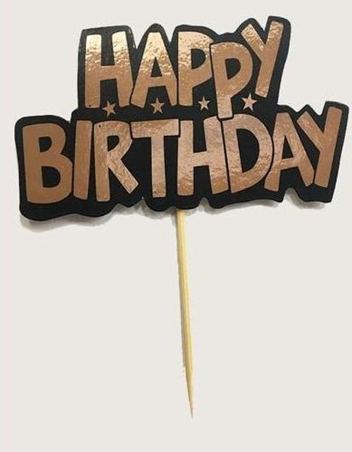 Rose Renk Happy Birthday Parti Kürdan Süsü 2 Adet