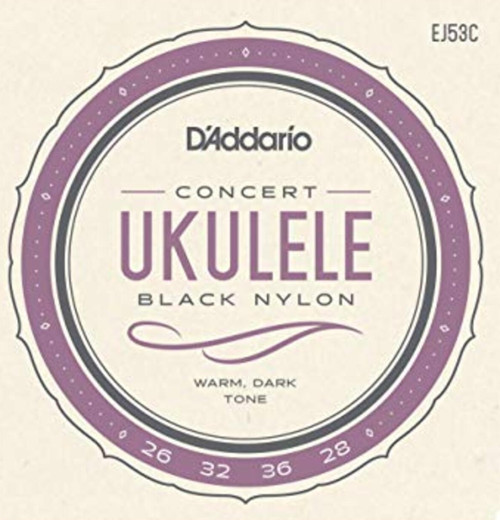 EJ53C UKULELE TEL SETİ, HAWAIAN / CONCERT, BLACK NYLON,