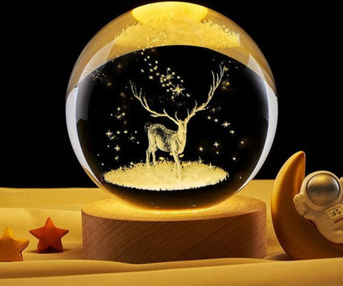 Geyik Tasarımlı Usb'li Cam Küre