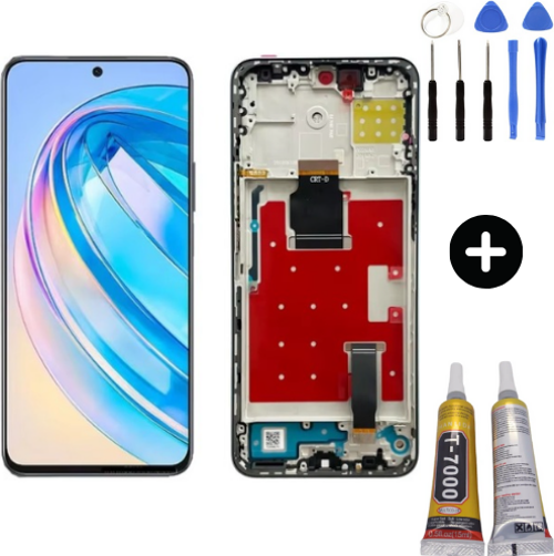 Huawei Honor X8A CRT-LX1 Uyumlu Çıtalı HK Lcd Ekran Dokunmatik + Montaj Seti