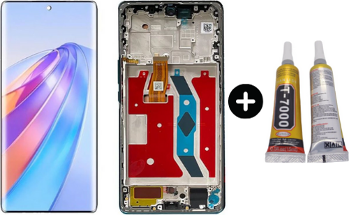 Huawei Honor X9A Uyumlu Çıtalı A Kalite Lcd Ekran Dokunmatik Siyah + B7000
