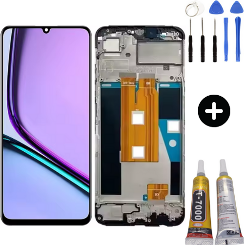 Realme Note 60 RMX3933 Uyumlu Çıtalı Servis Lcd Ekran Dokunmatik + Montaj Seti