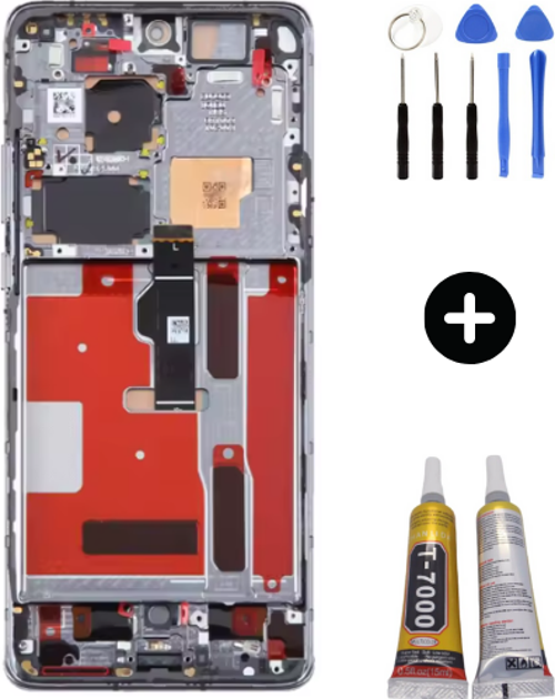 Huawei P50 Pro JAD-LX9 Uyumlu Çıtalı Lcd Ekran Dokunmatik + Montaj Seti