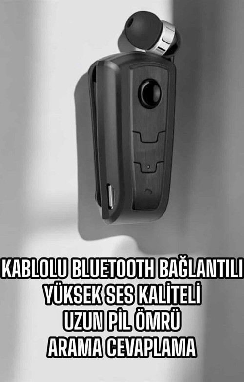 Makaralı Bluetooth Kulaklık Kulak İçi Android iOS Uyumlu Titreşimli