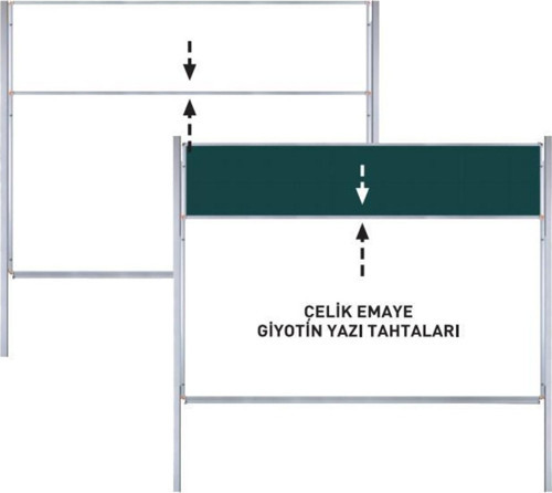 Yazı Tahtası Giyotin Emaye Çiftli 100x270 Pan 583