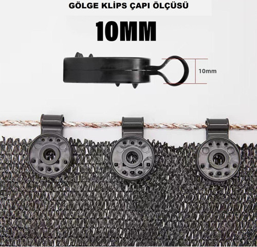Gölge Sabitleme Klipsi-branda-örtü-file Klipsi - 120 Adet-siyah