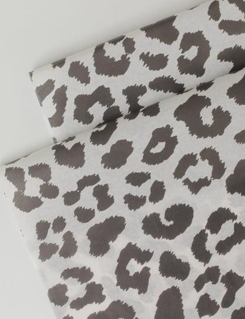 Beyaz Leopar Desenli Pelur Kağıt- 50x70 17 gr - 50 Adet