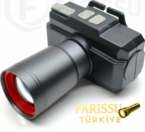 YES-620 Zoomlu Şarjlı Kafa Feneri – 18650 Pil 3800 mAh – Hafif ve Güçlü LED Baş Lambası