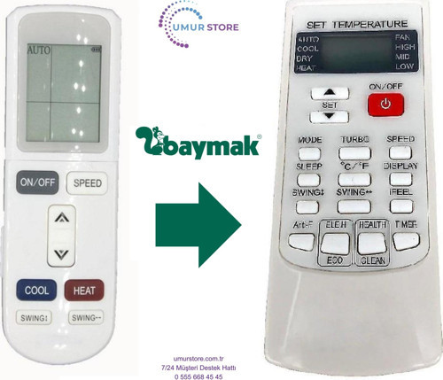 Baymak Elegant Plus UV Duvar Tipi Split Klima Kumandası