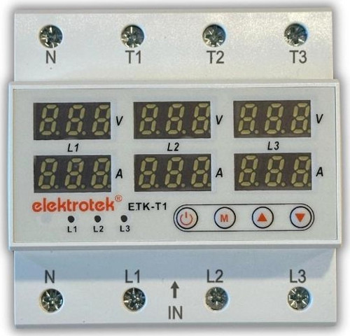 ETK 3x63A Trifaze Gerilim ve Akım Koruma Rolesi Şebeke Giriş Voltaj Denetleyici
