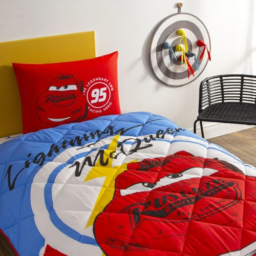 Lisanslı Disney Cars Mcqueen Tek Kişilik Pamuk Yorgan Seti