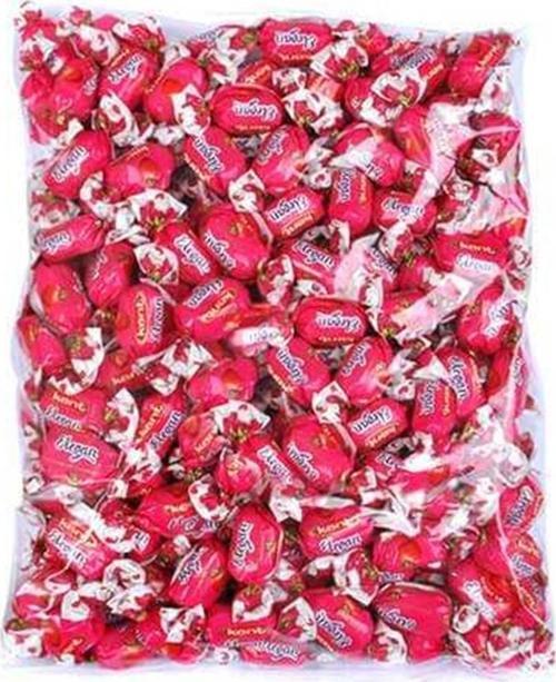 Elegan Çilek Sulu Dolgulu Toffe Şeker 1 kg