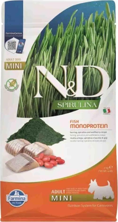 Spirulina Ringa Balıklı Küçük Irk Tahılsız Yetişkin Köpek Maması 2 kg