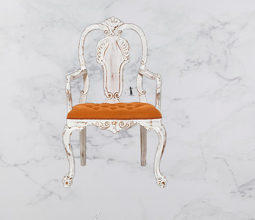 Sandalye 14225 Zus596-176 OYMALI KRAL Lüks Kayın Aslan Beyaz Ayak Babyface kumaş